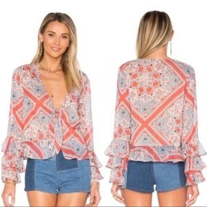 Revolve Tularosa Winnie blouse in bandanna scarf